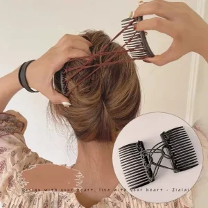 Pince à cheveux pour femmes, Vintage, créatif, couvre-chef, peigne magique, corde élastique, outils de coiffure coréens, noir