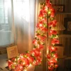fleur de cerisier lumière led fleurs artificielles vignes pour fête de mariage décoration de la maison tenture murale jardin arc ornement de noël