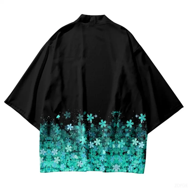 yukata imprimé sakura pour hommes et femmes, vêtements asiatiques à col ouvert à la mode, kimono de jeu de rôle japonais harajuku yukata imprimé sakura pour hommes et femmes, vêtements asiatiques à col ouvert à la mode, kimono de jeu de rôle japonais harajuku