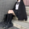 vestes cardigan de style preppy japonais pour femmes, col en v, poches solides, bouton, mode preppy, automne, hiver, nouveau
