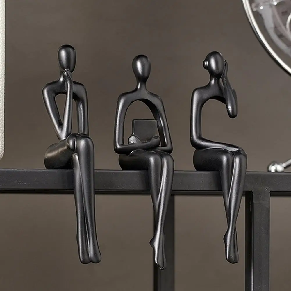 ornements de personnages de bureau abstraits, sculpture de penseur abstrait en résine de haute qualité, décor moderne de style nordique pour la maison et le bureau ornements de personnages de bureau abstraits, sculpture de penseur abstrait en résine de haute qualité, décor moderne de style nordique pour la maison et le bureau