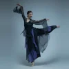 costume de danse classique pour femmes, robe en gaze fluide, tenue d'entraînement de style chinois, robe en gaze du rythme du corps féminin, martial