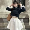 Nouveau Style japonais cordon décontracté mignon fille jupe 2025 printemps et été doux dames taille élastique Kawaii jupe courte femmes Nouveau Style japonais cordon décontracté mignon fille jupe 2025 printemps et été doux dames taille élastique Kawaii jupe courte femmes