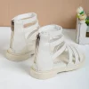 filles sandales 2025 été enfants gladiateur sandales bottes roma chaussures bande étroite princesse chaussure pour enfant bébé noir blanc