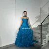 macorganza robe de soirée formelle à plusieurs niveaux, robes de soirée à volants, longueur au sol, robe de mariée saint valentin, hors de l'initiative