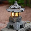 statue de jardin en pierre du vermont, décoration extérieure, lampe solaire chinoise, ornements de cour, lanterne wildoda, 62 tours