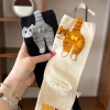 Chaussettes chat mignon 3D noir/blanc, chaussettes en coton chat drôle, respirantes, douces, pour filles et femmes, nouveauté, bas, ensemble cadeau Kawaii Chaussettes chat mignon 3D noir/blanc, chaussettes en coton chat drôle, respirantes, douces, pour filles et femmes, nouveauté, bas, ensemble cadeau Kawaii