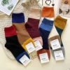 nouvelles couleurs épissées chaussettes de sport rembourrées respirantes chaussettes d'équipage thermiques avec talon renforcé, coupe vent et évacuation de l'humidité