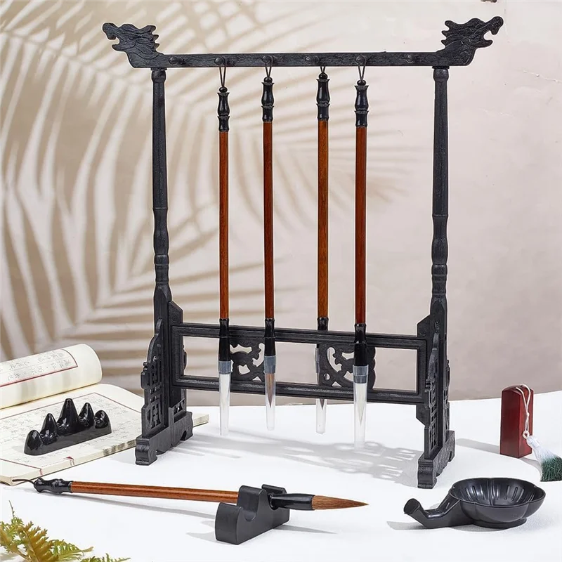 bhbd porte pinceau de calligraphie chinoise cadre en plastique à 12 broches avec conception sculptée pour la peinture sumi et la calligraphie japonaise bhbd porte pinceau de calligraphie chinoise cadre en plastique à 12 broches avec conception sculptée pour la peinture sumi et la calligraphie japonaise