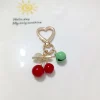 pendentif cerise couleur or k, version coréenne, accessoires en alliage, couvre chef fait à la main, porte clés en forme d'amour