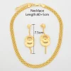 ensemble collier et boucles d'oreilles de dubaï, couleur or africain, ensembles de bijoux à la mode, fête de mariage, ensembles de bijoux de luxe éthiopiens pour femmes