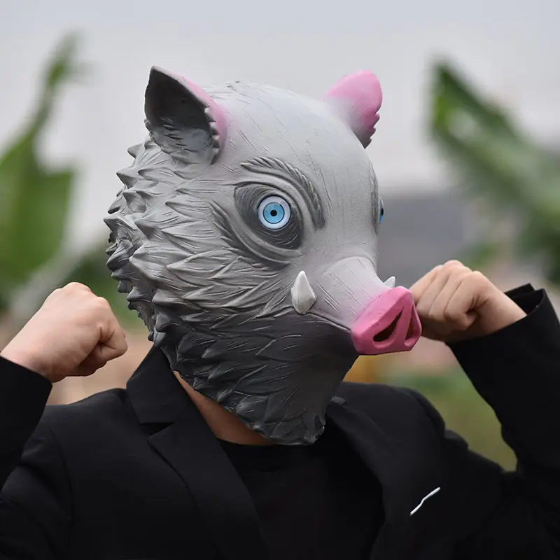 masque facial de cosplay demon slayer hashibira inosuke, accessoires de jeu de rôle anime d'halloween, cadeaux, jouets, fournitures de fête, accessoires masque facial de cosplay demon slayer hashibira inosuke, accessoires de jeu de rôle anime d'halloween, cadeaux, jouets, fournitures de fête, accessoires
