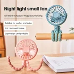 Mini ventilateur pliant poulpe portatif multifonctionnel cinq en un ventilateur Portable silencieux maison dortoir bébé poussette plusieurs scènes