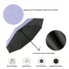 mini parapluie anti uv pour les jours ensoleillés et pluvieux, portable avec revêtement uv et 6 nervures renforcées, 1 pièce