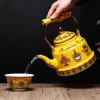 bouilloire à thé émaillée avec poignée en céramique, bouilloire à thé d'enregistrement tibet, cuisinière à induction, eau chaude, pas de sifflement, graphite l, bonne chance