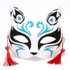 demi masque de chat anime demon slayer, masque enraciné, peint à la main, cosplay japonais, festival rave, accessoires de fête