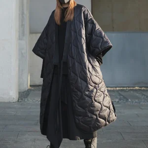 2025 nouveau noir foncé hiver japonais Kimono pansement Robe ample longue coton rembourré veste hiver chaud Long manteau pour les femmes 2025 nouveau noir foncé hiver japonais Kimono pansement Robe ample longue coton rembourré veste hiver chaud Long manteau pour les femmes