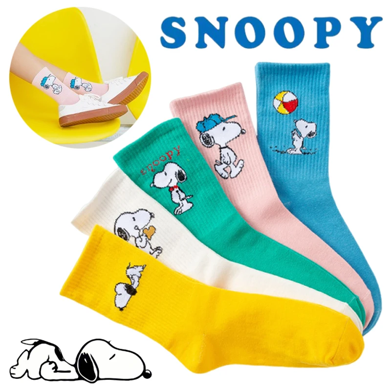 SnoAmendements-Chaussettes de sport en coton respirant pour femme, dessin animé, anime, doux, tube moyen, décontracté, absorbant la sueur, automne, hiver SnoAmendements-Chaussettes de sport en coton respirant pour femme, dessin animé, anime, doux, tube moyen, décontracté, absorbant la sueur, automne, hiver