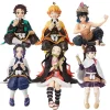 demon slayer anime action figure, kamado, tanjirou, nezuko, posture assise, modèle en pvc, collection butter toy gift for kids, 10 15cm