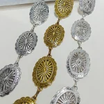 Chaîne de taille ovale Vintage en métal pour femmes, Style rétro, chaînes de ceinture plaquées couleur or exquises, bijoux de corps à la mode, cadeaux