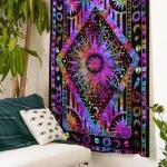 Tapisserie Mandala indien pour la décoration intérieure, mode psychédélique, hippicopter, chambre à coucher, salon, 95x73cm, 150x100cm, 150x130cm, 200x150cm