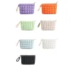 pochette de maquillage bouffante de style coréen, couleur unie avec fermeture éclair, sac à main nuage de grande capacité, sac à cosmétiques doux pour femmes et filles