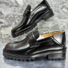 mocassins tabi italiens hommes bout fendu chaussures à semelle épaisse décontracté en cuir verni tabis tebby tabbi chaussures plates noires gros mocassin tabi