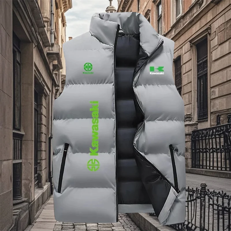 veste gilet avec logo kawasaki, décontractée et élégante, chaude pour hommes et femmes, adaptée aux sports d'automne et au cyclisme d'hiver. veste gilet avec logo kawasaki, décontractée et élégante, chaude pour hommes et femmes, adaptée aux sports d'automne et au cyclisme d'hiver.