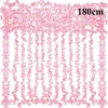1 10 pièces sakura vigne fleur artificielle 180cm fleur de cerisier suspendus arc guirlande décorative pour la maison fête de mariage bricolage décoration