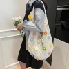 sac à bandoulière tissé pour femmes coréennes, sac sous les bras de grande capacité, sac de plage de banlieue, nouvelle mode 2025, sac en filet à main pour femmes