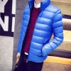 vestes d'hiver à col montant pour hommes, manteaux courts et ajustés, vêtements joker à la mode, haute qualité, rembourrage de luxe élégant, y2k, 2025