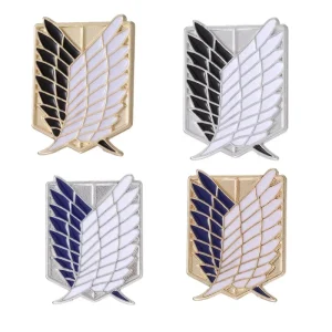 Broche en émail attaque sur Titan, dessin animé japonais Eren Jaeger Mikasa Ackerman Jiyuu No Tsubasa, broche de dessin animé, Badge à revers à la mode, cadeau