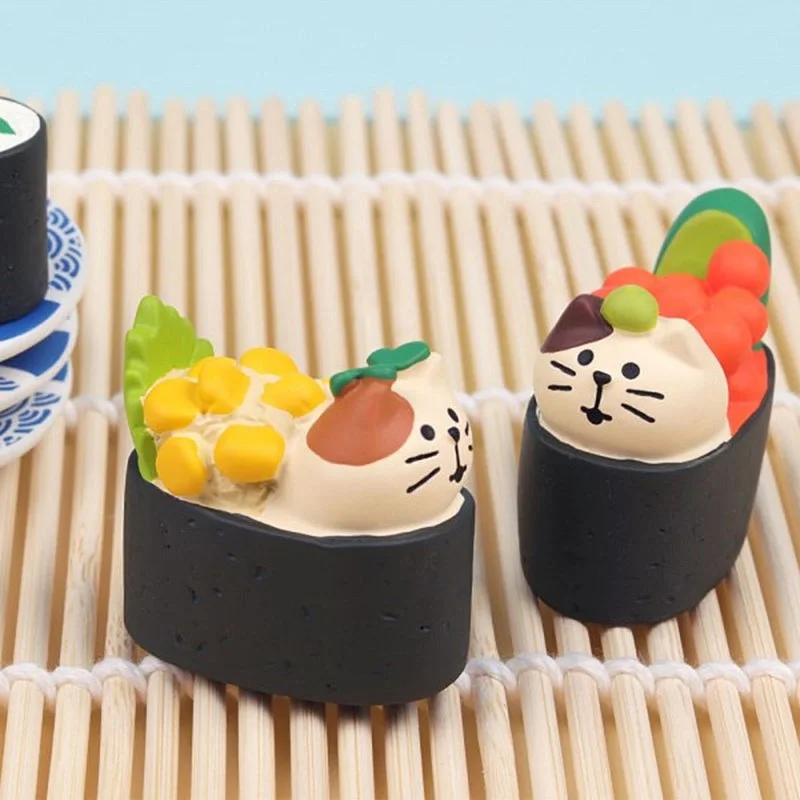 sushi restaurant zakka chat style japonais bricolage dessin animé aliments jouets miniatures décoration de la maison bureau résine artisanat petits ornements sushi restaurant zakka chat style japonais bricolage dessin animé aliments jouets miniatures décoration de la maison bureau résine artisanat petits ornements