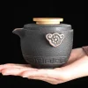 théière portable en céramique, service à thé en porcelaine gaiwan, service à thé de voyage, cérémonie du thé, service à thé kung fu chinois de haute qualité