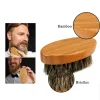 brosse de rasage professionnelle en bois pour hommes, poils de sanglier souples, kit de peigne à moustache avec brosse de coiffeur, peignes à cheveux