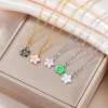 colliers avec pendentif en forme de fleur en émail doux pour femmes et filles, en acier inoxydable, couleur or, fleur de cerisier, marguerite, bijoux, cadeau d'anniversaire