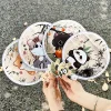 ventilateur pliant adapté aux enfants, disque d'été portable et frais, ventilateur en tissu de poche kawaii de dessin animé mignon
