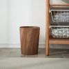 poubelle en bois de style japonais de grande capacité, poubelle décorative moderne pour la maison, panier en papier pour salon