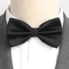 cravates pour hommes couleur unie noeud papillon noir pour hommes style britannique double couche nœud papillon fête de mariage papillon cravate accessoires cadeaux
