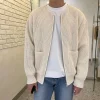 cardigan à manches longues avec fermeture éclair pour hommes, haut pull, tricots, veste, vêtements d'extérieur, automne, hiver, tout manteau, vêtements y2k, ins