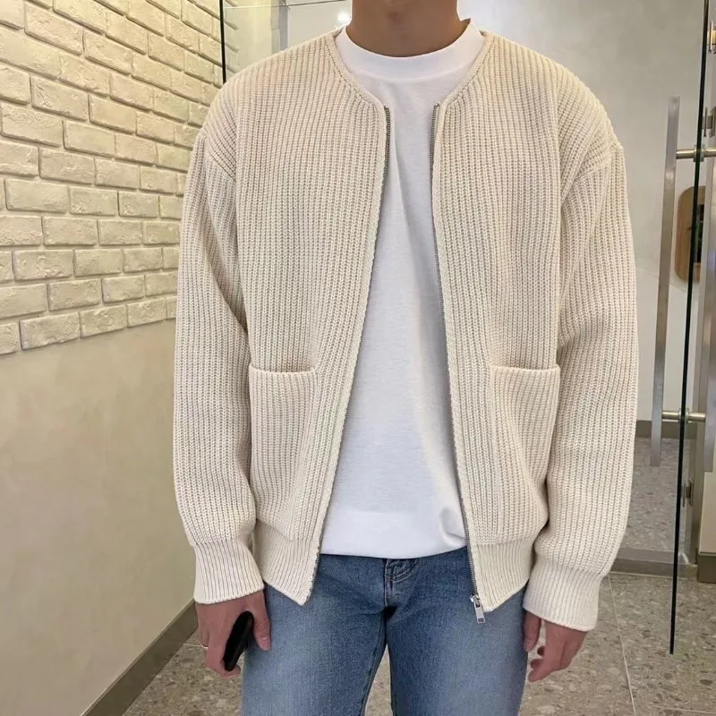 cardigan à manches longues avec fermeture éclair pour hommes, haut pull, tricots, veste, vêtements d'extérieur, automne, hiver, tout manteau, vêtements y2k, ins cardigan à manches longues avec fermeture éclair pour hommes, haut pull, tricots, veste, vêtements d'extérieur, automne, hiver, tout manteau, vêtements y2k, ins