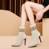 feiwei bottes de danse latine pour femmes automne hiver pointu fête hall orteil stiletto jazz tango salsa chaussures semelle en caoutchouc performance
