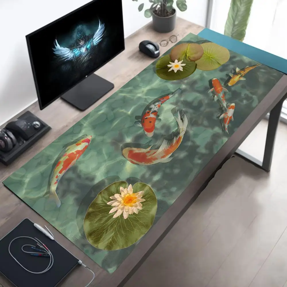 Tapis de souris japonais koi fish art, pour ordinateur portable, bureau, grand tapis de souris de jeu, fond en caoutchouc, tapis de bureau antidérapant 900×400 Tapis de souris japonais koi fish art, pour ordinateur portable, bureau, grand tapis de souris de jeu, fond en caoutchouc, tapis de bureau antidérapant 900×400