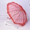 parapluie élégant en dentelle pour femmes, motifs floraux ajourés, mini parapluie de mariée, parasol délicat en dentelle blanche lolita
