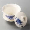 gaiwan traditionnel chinois élégant, théière en céramique, bol avec couvercle, service à thé kung fu, tasse à thé standard