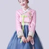 ensemble hanbok de cour pour femmes, nouveau style coréen, fleur brodée, robe de mariée coréenne, robe de danse de spectacle