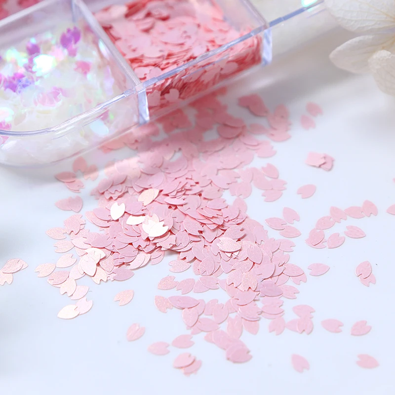 rose sakura fleur pétale nail art paillettes décorations fleurs de cerisier tranche holographique paillettes flocons floraux kawaii ongles breloques rose sakura fleur pétale nail art paillettes décorations fleurs de cerisier tranche holographique paillettes flocons floraux kawaii ongles breloques