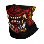 Hannya Barong-Bandana personnalisé pour la protection du visage, écharpe de cou, cagoule tube, protection UV, samouraï japonais, monstre de démon, vêtements de sauna Oni