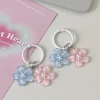 1xsweet jelly document sakura keychain pendant, creative lovely flower keyring, cute fashion, backpack, face ornaments, couple gifts