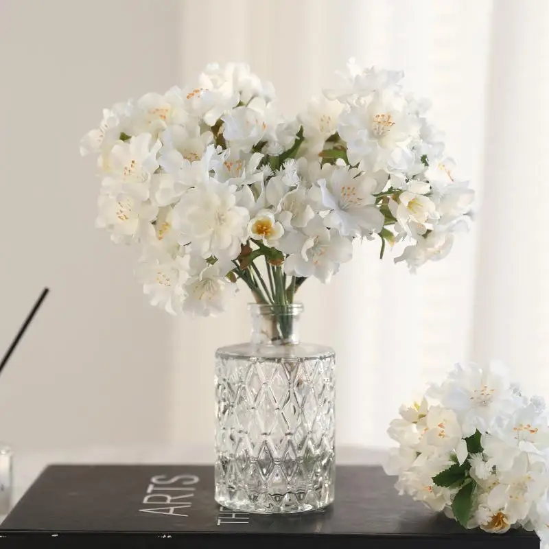 bouquet de branches de fleurs de cerisier, branches courtes, fleur de pêche de printemps, fleur artificielle, décoration de la maison, petit bouquet bouquet de branches de fleurs de cerisier, branches courtes, fleur de pêche de printemps, fleur artificielle, décoration de la maison, petit bouquet